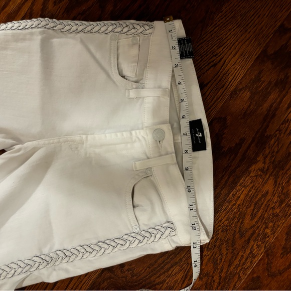 7 for all mankind white denim with braided embellishment on both legs. Size 25. - Picture 10 of 10